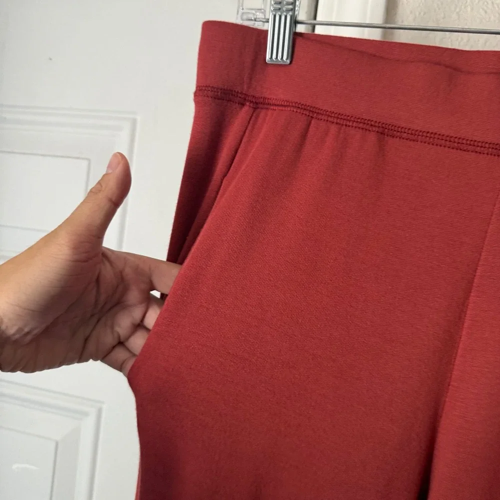 BLEUSALT rust orange wide leg soft pull on pants